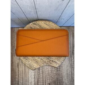 Brown Leather Wallet Criss Cross Pocket Purse Bag Wallet Brown Wallet FAST SHIP
